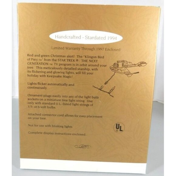 440/1358 Hallmark Keepsake Ornament ~ Klingon Bird of Prey Flickering Light 1994 - Picture 4 of 4